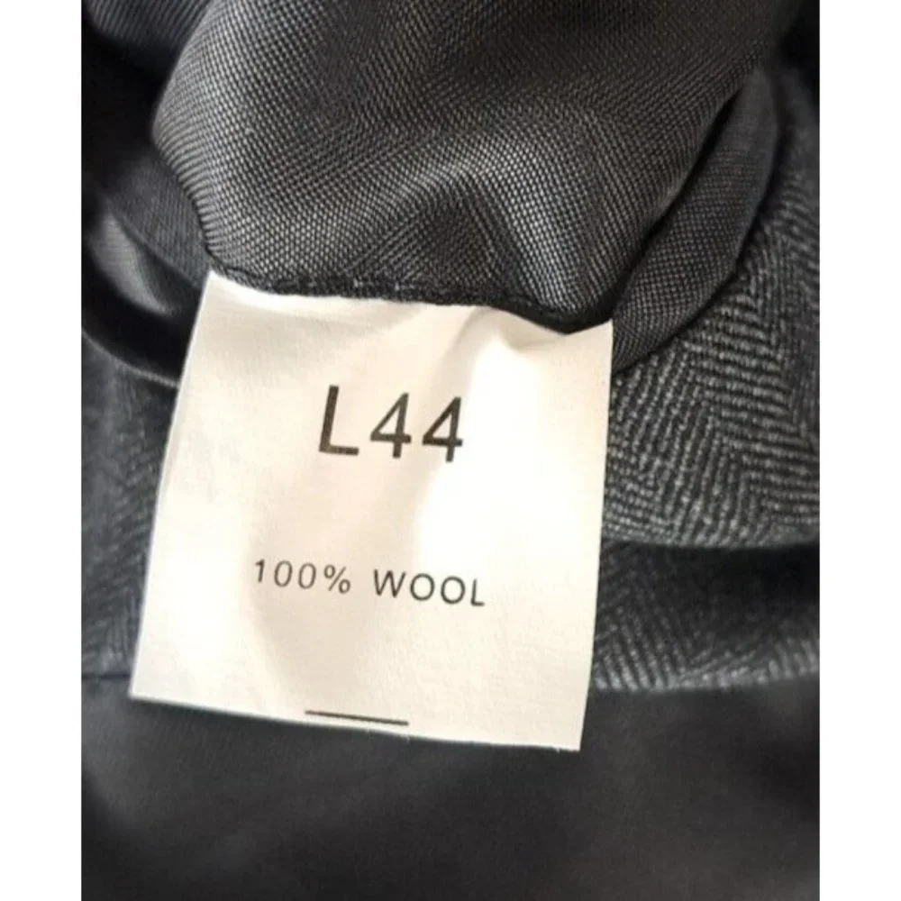 Mens Jos A Bank Signature Blazer Sports Coat Wool Gray Herringbone Business 44L - Picture 4 of 6